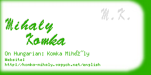 mihaly komka business card